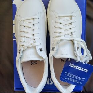 Birkenstock White Low Bend Leather Sneakers